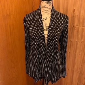 Black and white polkadot lightweight blazer